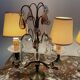 pair of chandeliers, lamp, silver-plated metal, crystal, tassels, florets, pendant, rosettes