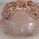 Pressed glass pink coupe with geometric decoration – mid 20th century