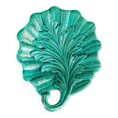 Green ceramic leaf tray