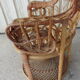 Fauteuil Emmanuelle en osier avec son coussin