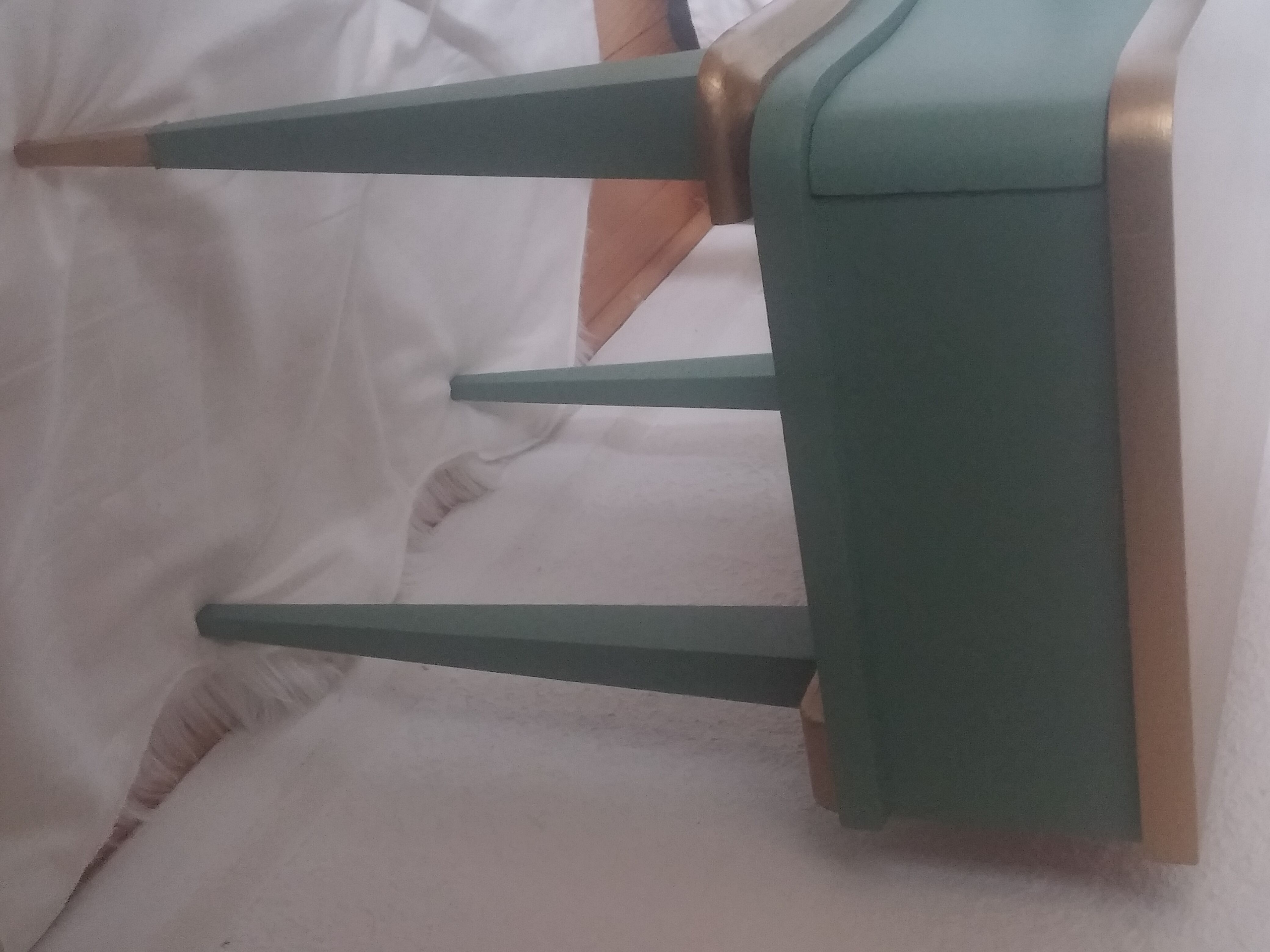 Mint green and gold vintage nightstand