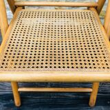 Set of 2 vintage folding chairs, rattan cane for Habitat, circa 70/80
