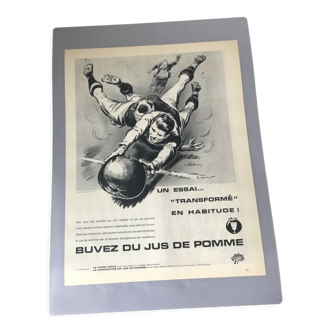 Vintage advertising to frame rugby apple juice