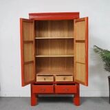 Red solid wood wedding wardrobe