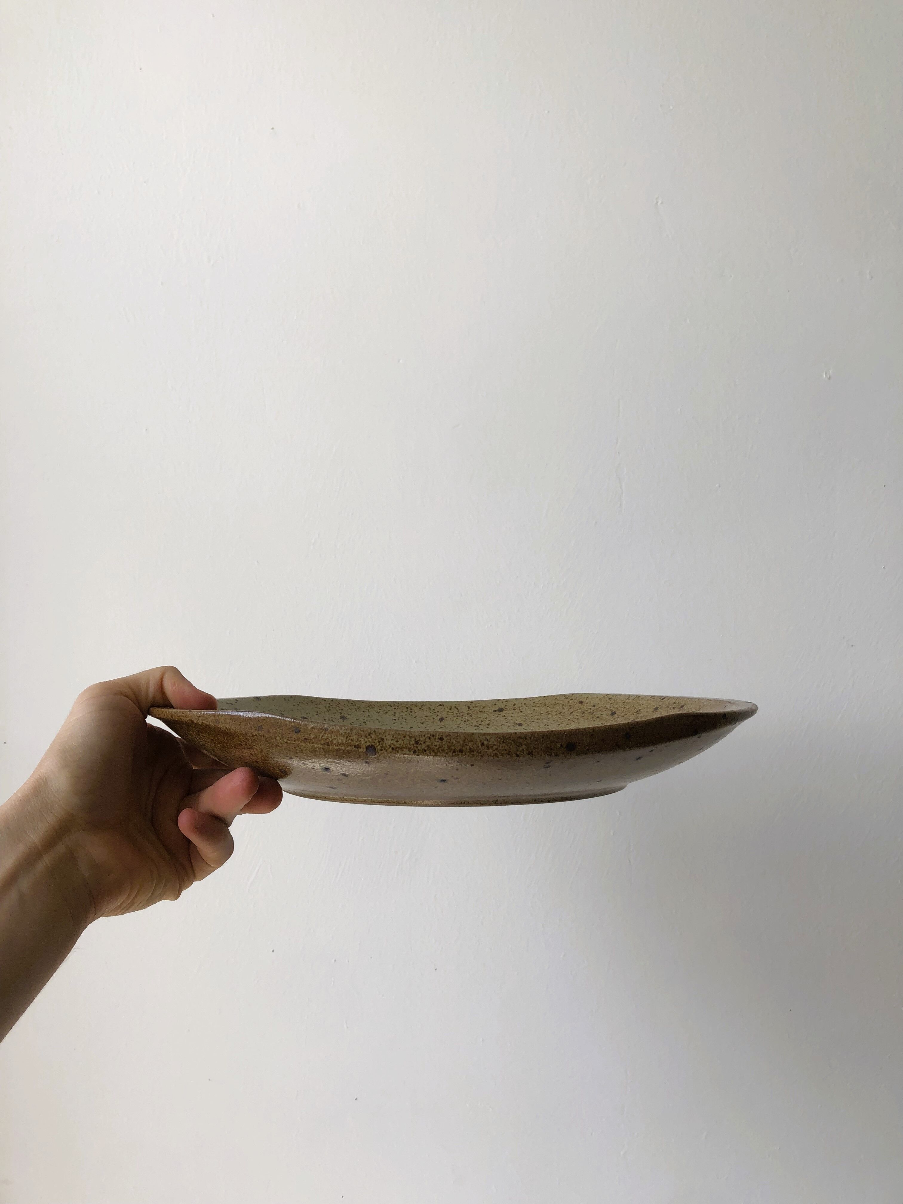 Pyrite stoneware serving dish