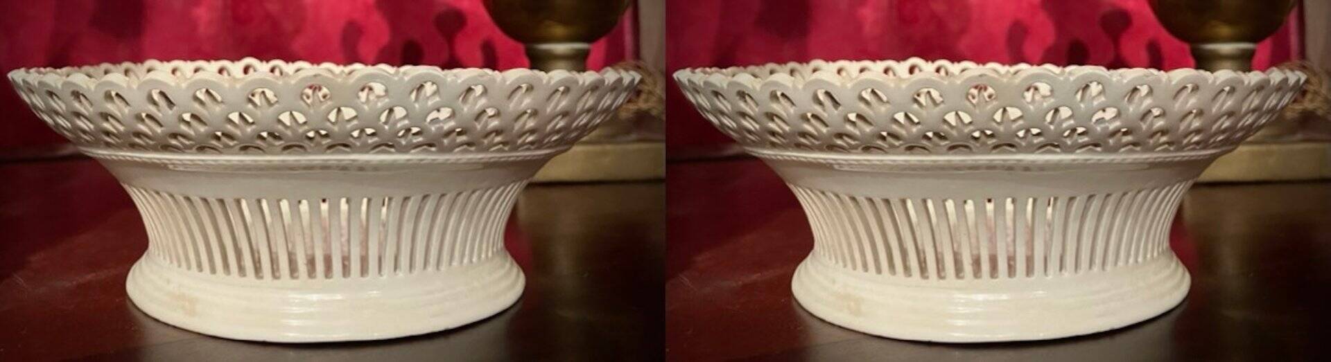 19th Century Italian Pierced Porcelain Compotes from Giustiniani Manufacture, Set of 2