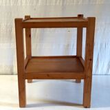Solid pine side table - 1970s