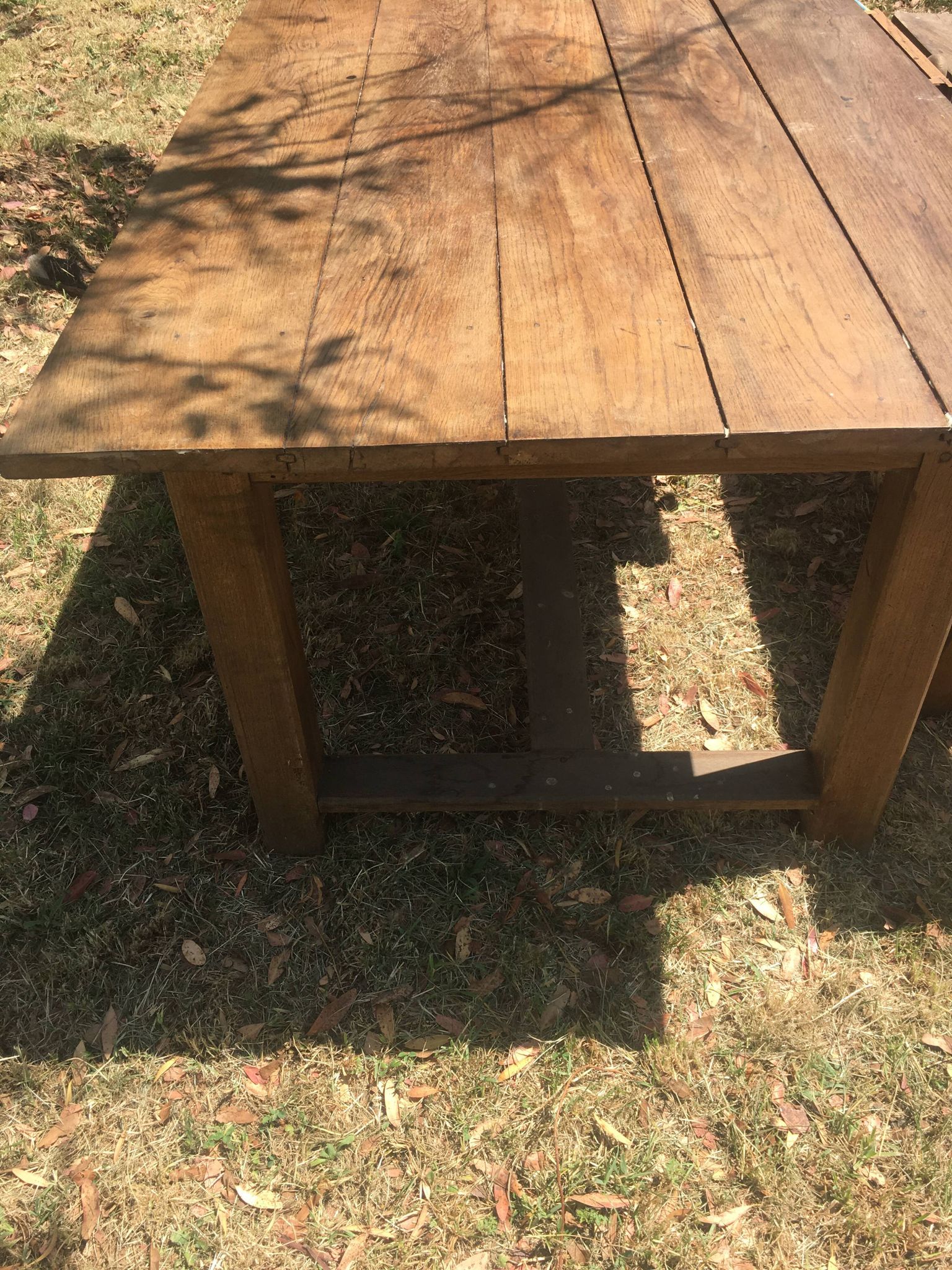 Farmhouse dining table with assorted benches