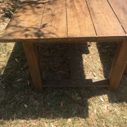 Farmhouse dining table with assorted benches