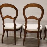 Chaises De Salle à Manger En Noyer, XIXe Siècle