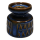 Small candle holder in blue glaze from Danish Søholm 1970s.