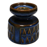 Petit bougeoir en émail bleu de Søholm danois des années 1970