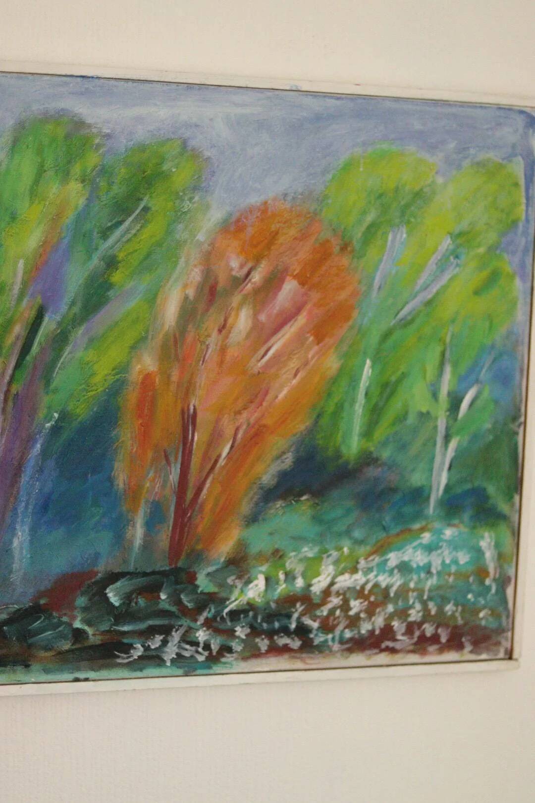 Huile sur toile suédoise "Arbres" par Hernek