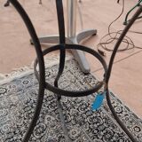 Round wrought iron and zinc bistro table