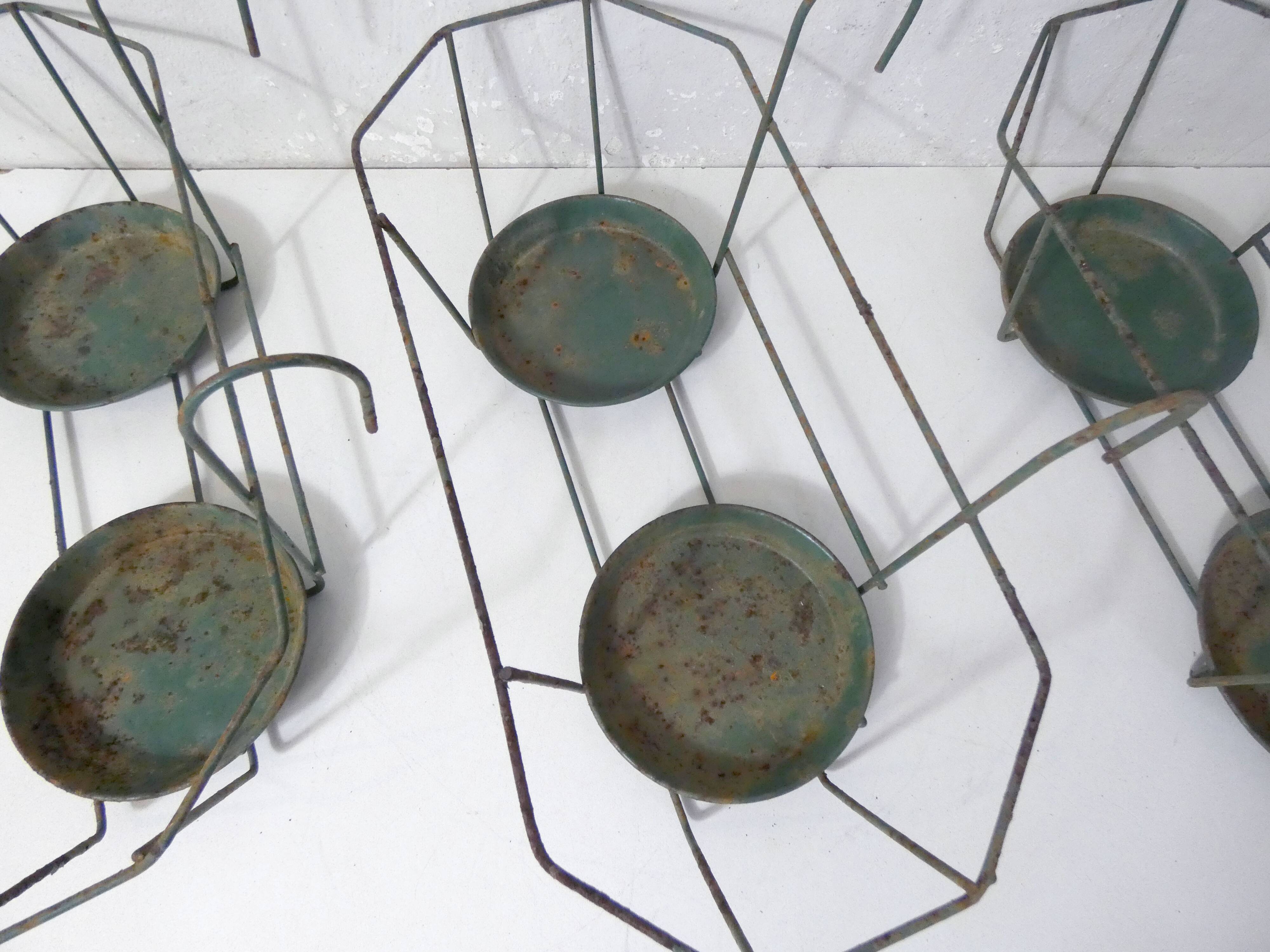 Set of vintage wire metal planters