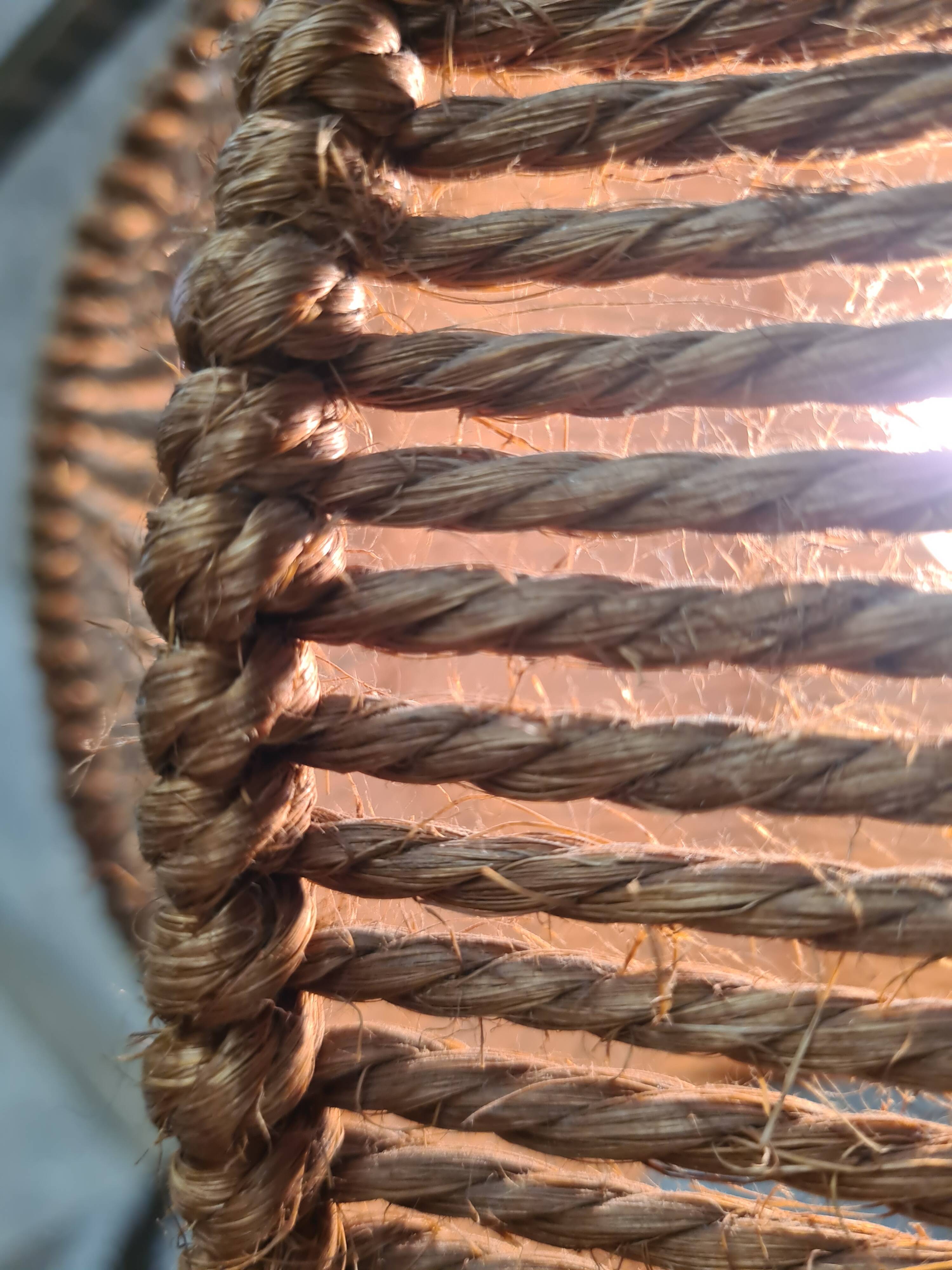Lampe cordage vintage, années 60