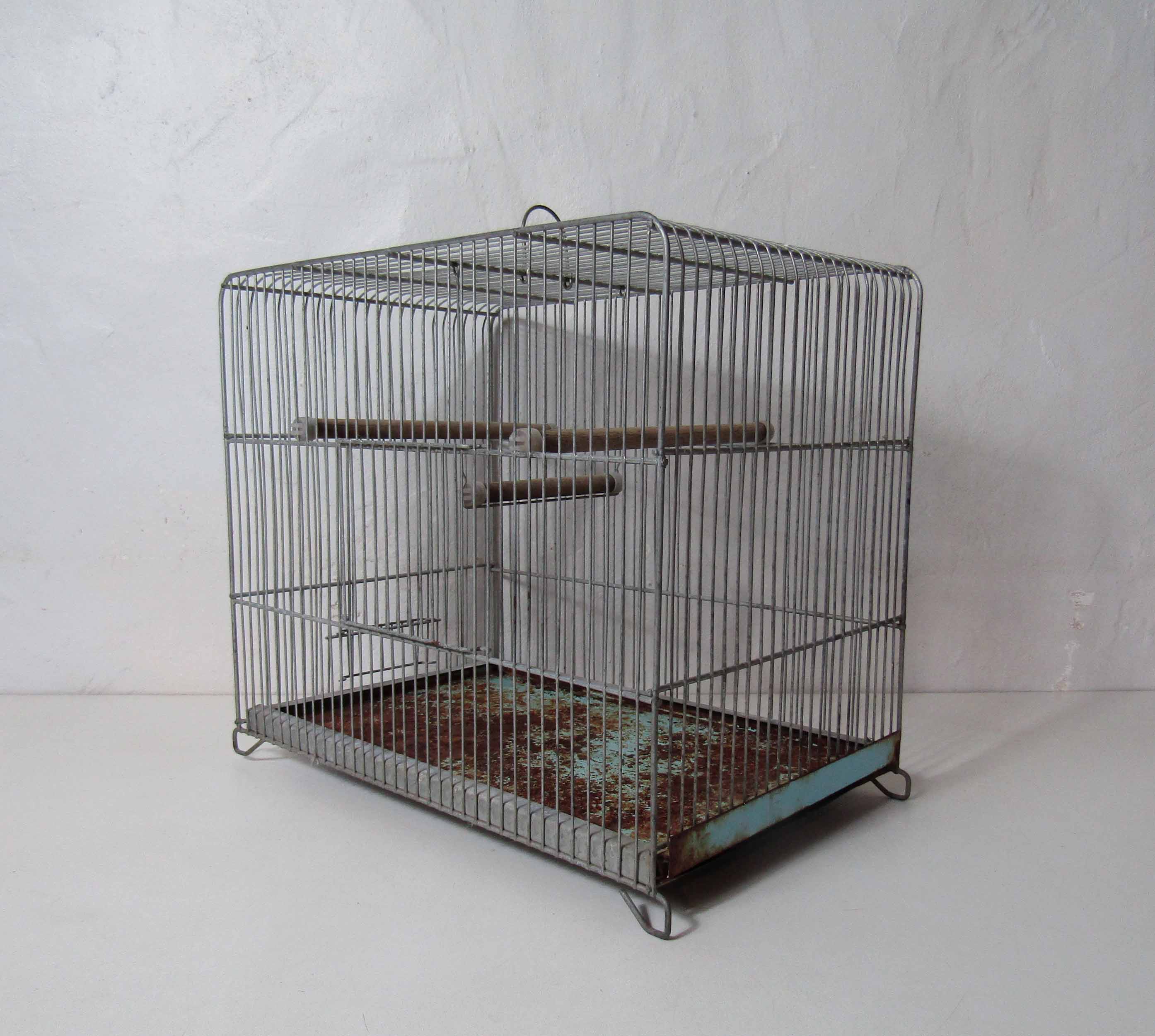 Old vintage mint green bird cage