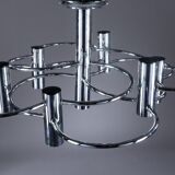 Sciolari chrome metal ceiling light with 8 light sources.