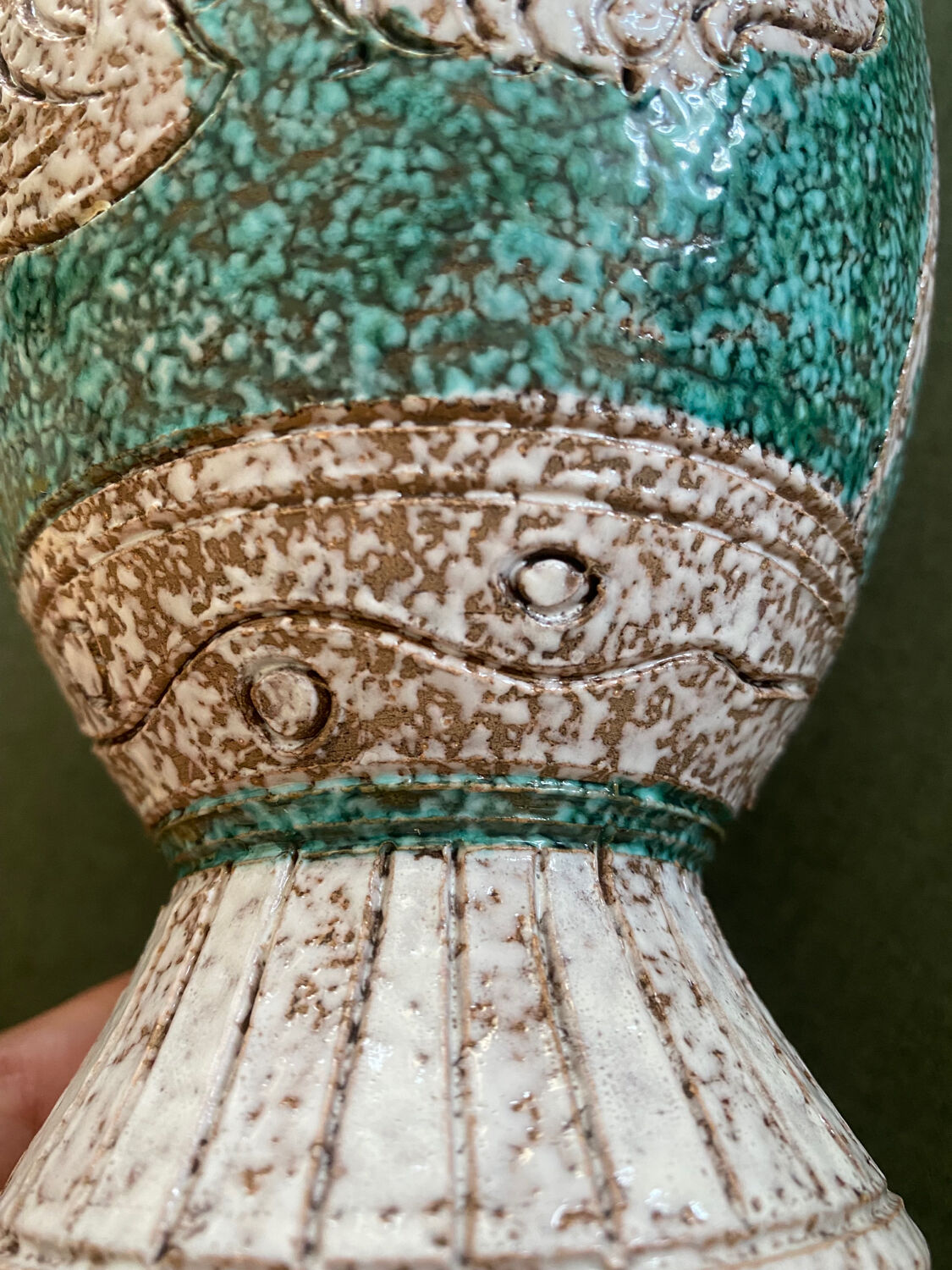 Fratelli Fanciullacci turquoise green horse ceramic vase