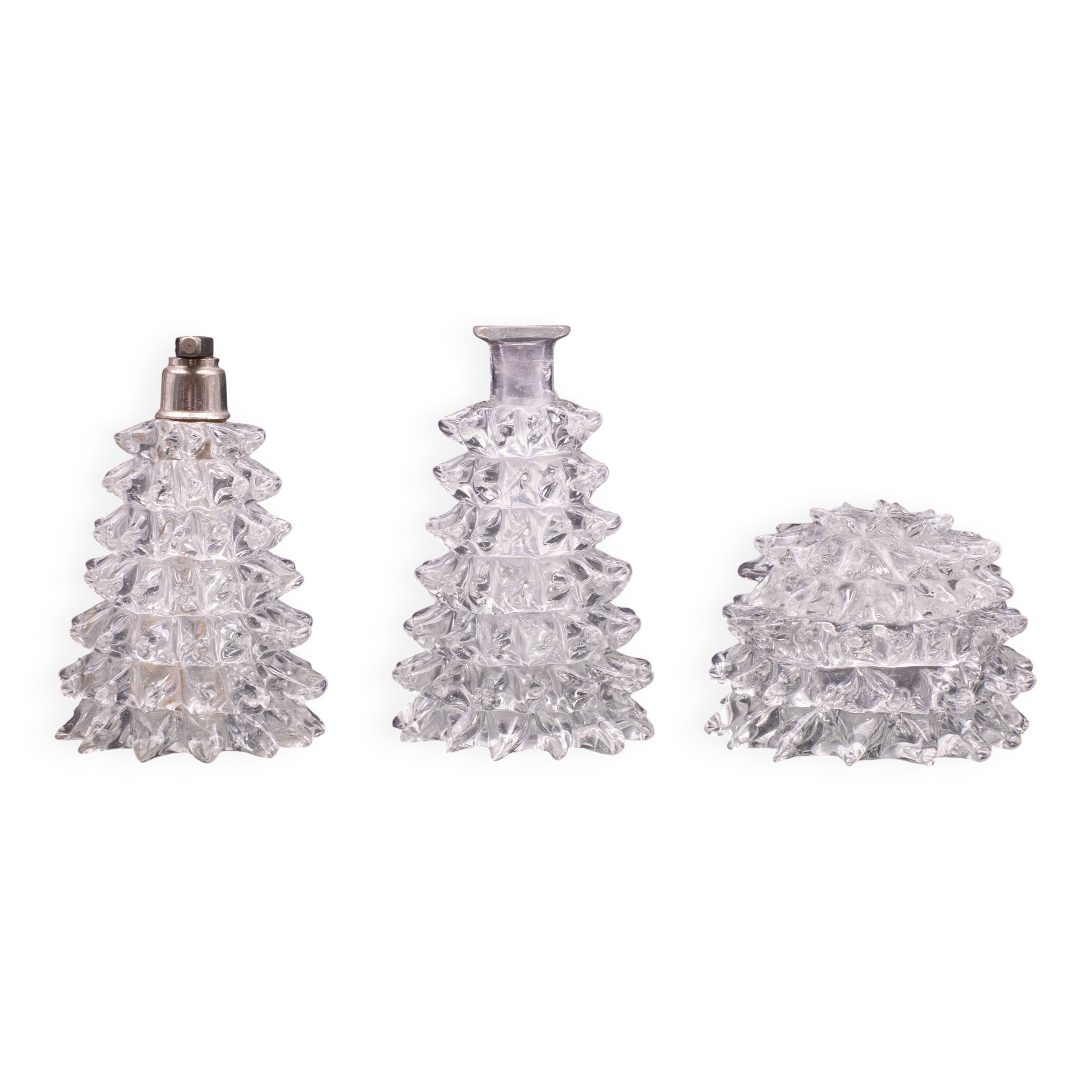 Set of 3 Ercole Barovier Rostrato Murano Italian Glass Vase for Barovier &