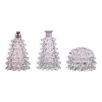 Lot de 3 vases en verre italien Ercole Barovier Rostrato Murano pour Barovier &