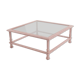 Table Basse Carrée – Bois Massif Cérusé Rose