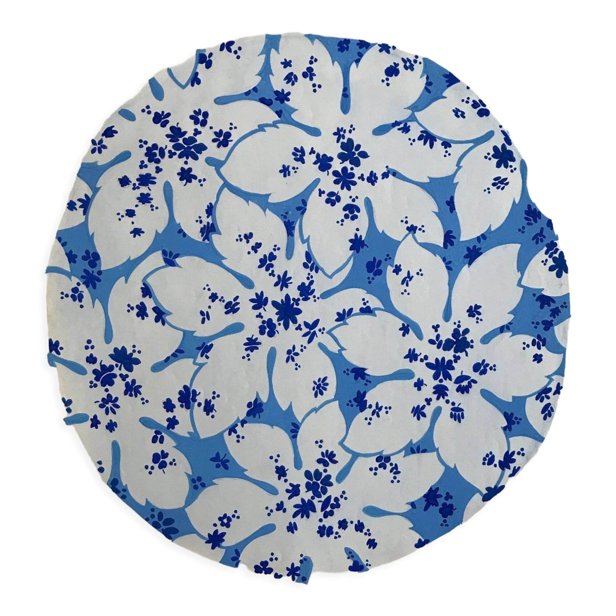 Original gouache on paper by Editions JEHLEM, floral decoration (rosette), twentieth century, Paris