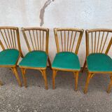 Set of 4 green Baumann 153 chairs