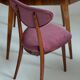 Vintage mid-20th century purple plum velvet heart-shaped chair.