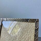 Vintage art deco  metal brass picture frame 15 cm x 11 cm convex glass