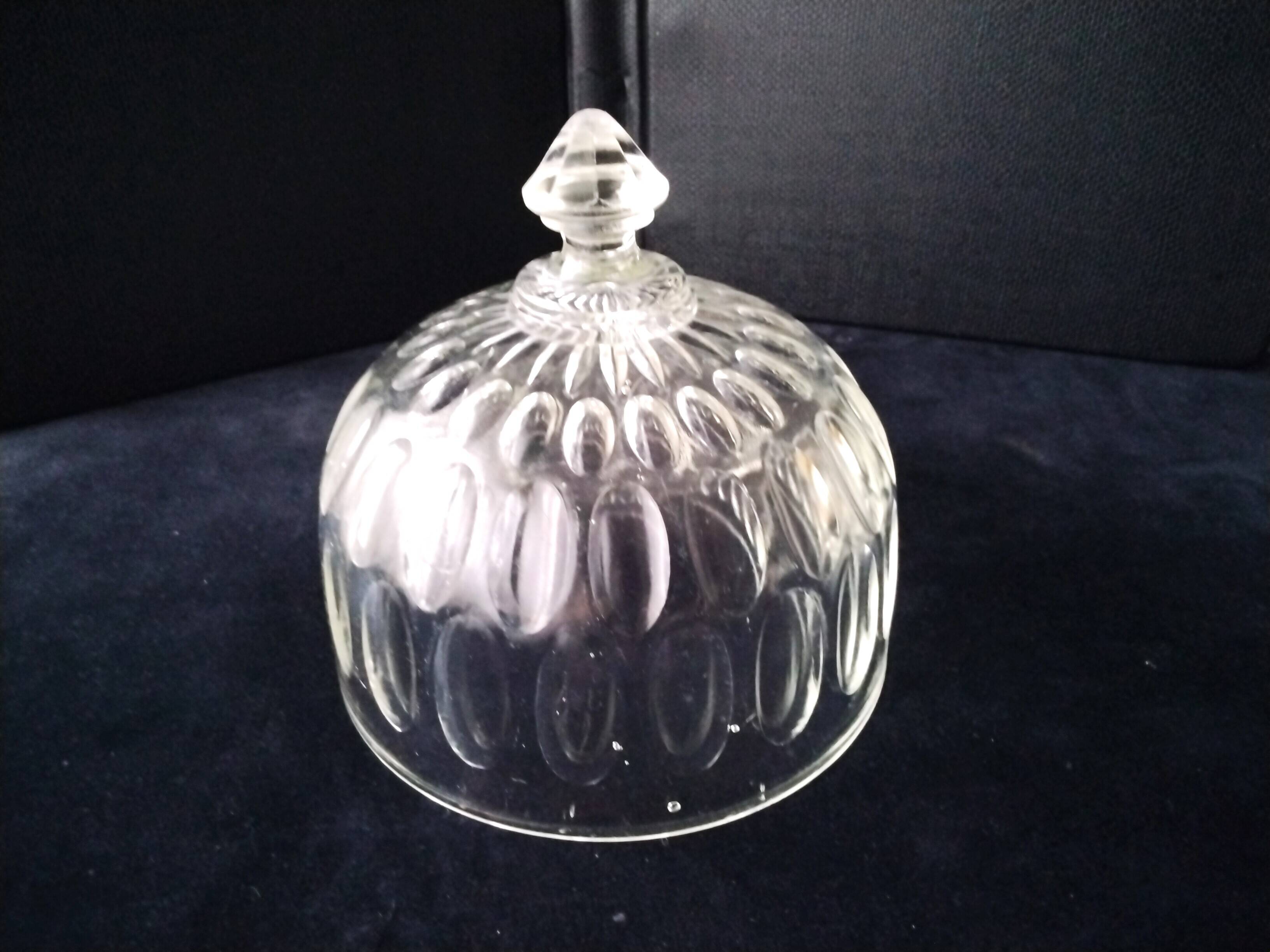 Old cheese bell in molded pressed glass