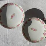 Set of 2 porcelain fruit bowls and dishes.
