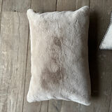 Beige fur cushion