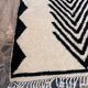 Natural pure wool rug, size 100 x 200 cm, white and black