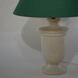 Ceramic table lamp, vintage, green lampshade