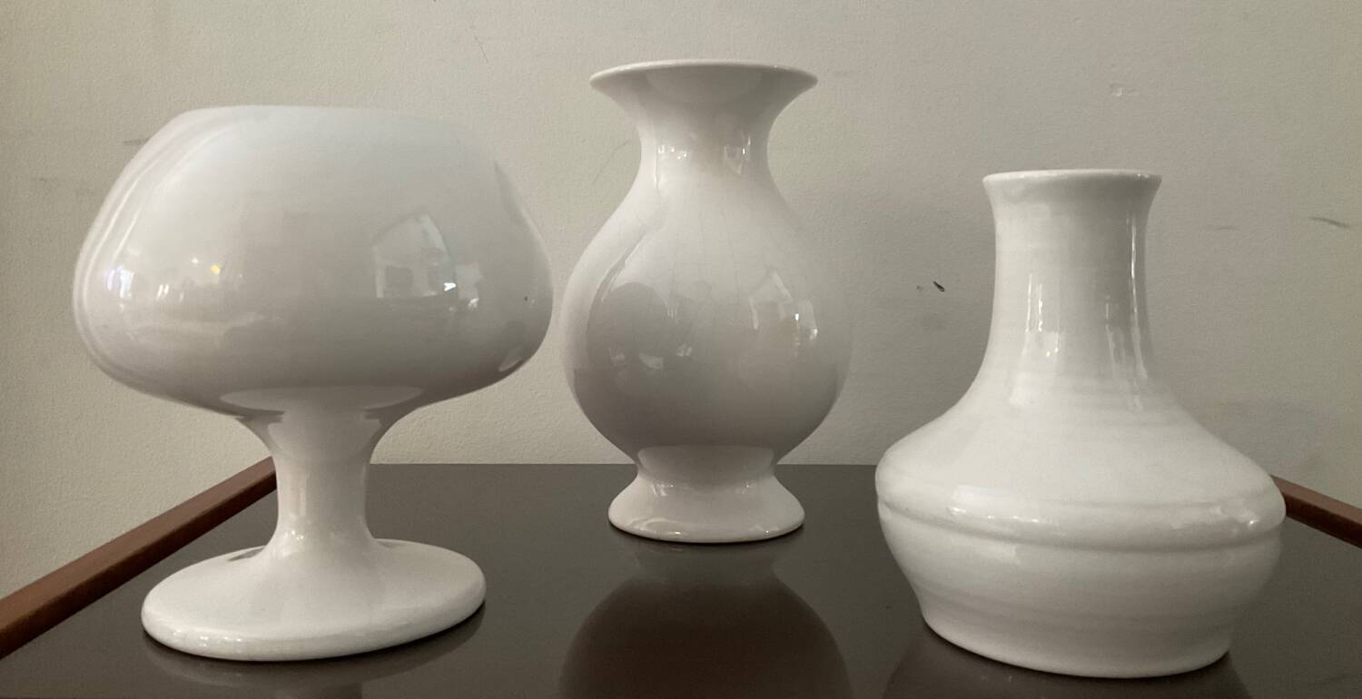 Trio de vases vintage en céramique années 60-70