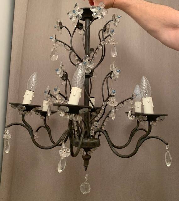 Ivory white iron chandelier