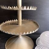 Large handmade sheet metal tiered display stand, 19th century