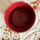 Set of 10 old red and gold ceramic coffee tea cups