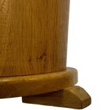 Vintage umbrella holder in oak basket storage design of the 1960s minimalist design