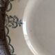 Set of eight plates desserten yellow green and red