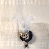 Art Deco wall light in brass with glass shade - mid 20th century.