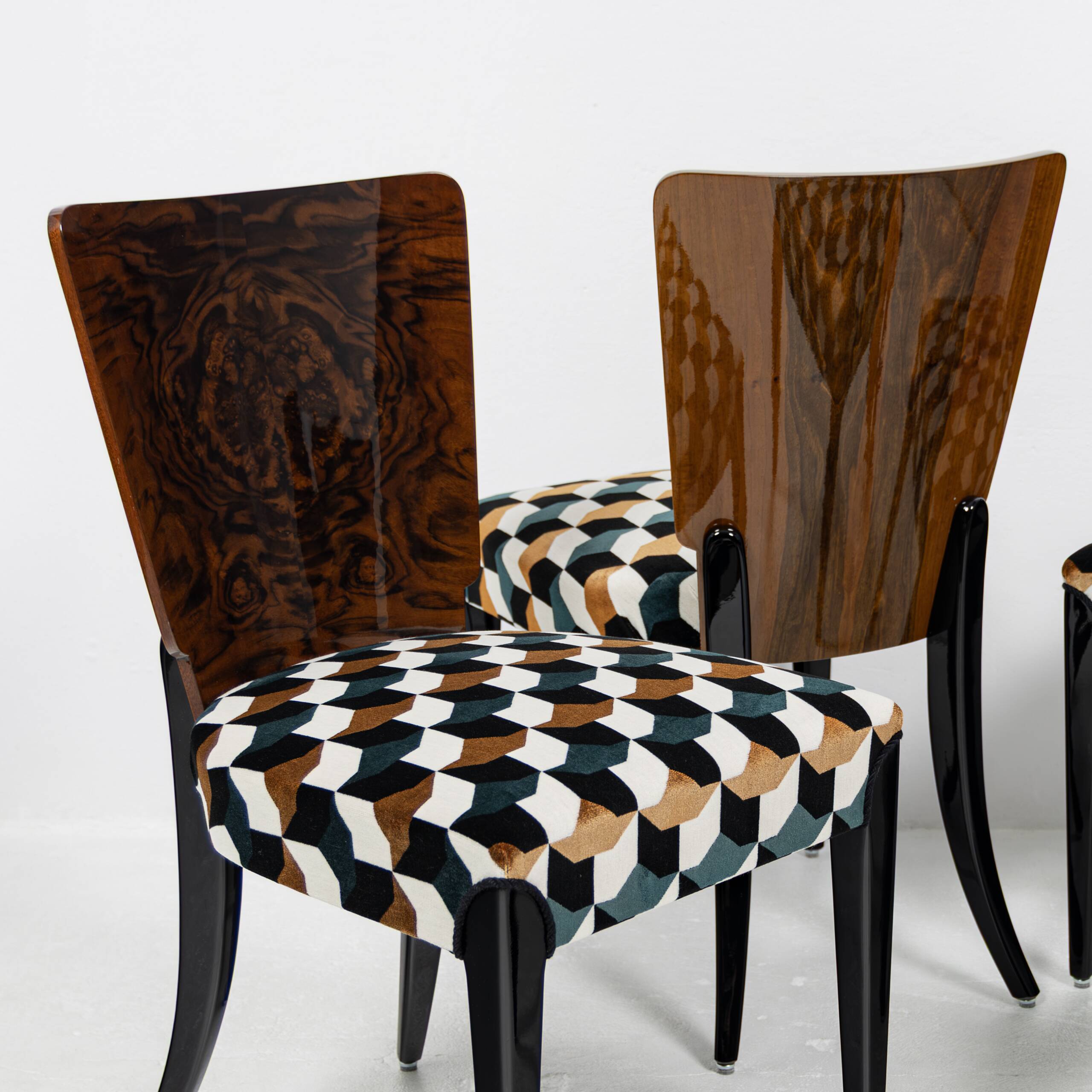 Set of 4 chairs H-214 Jindřich Halabala UP Závody 1950-1959