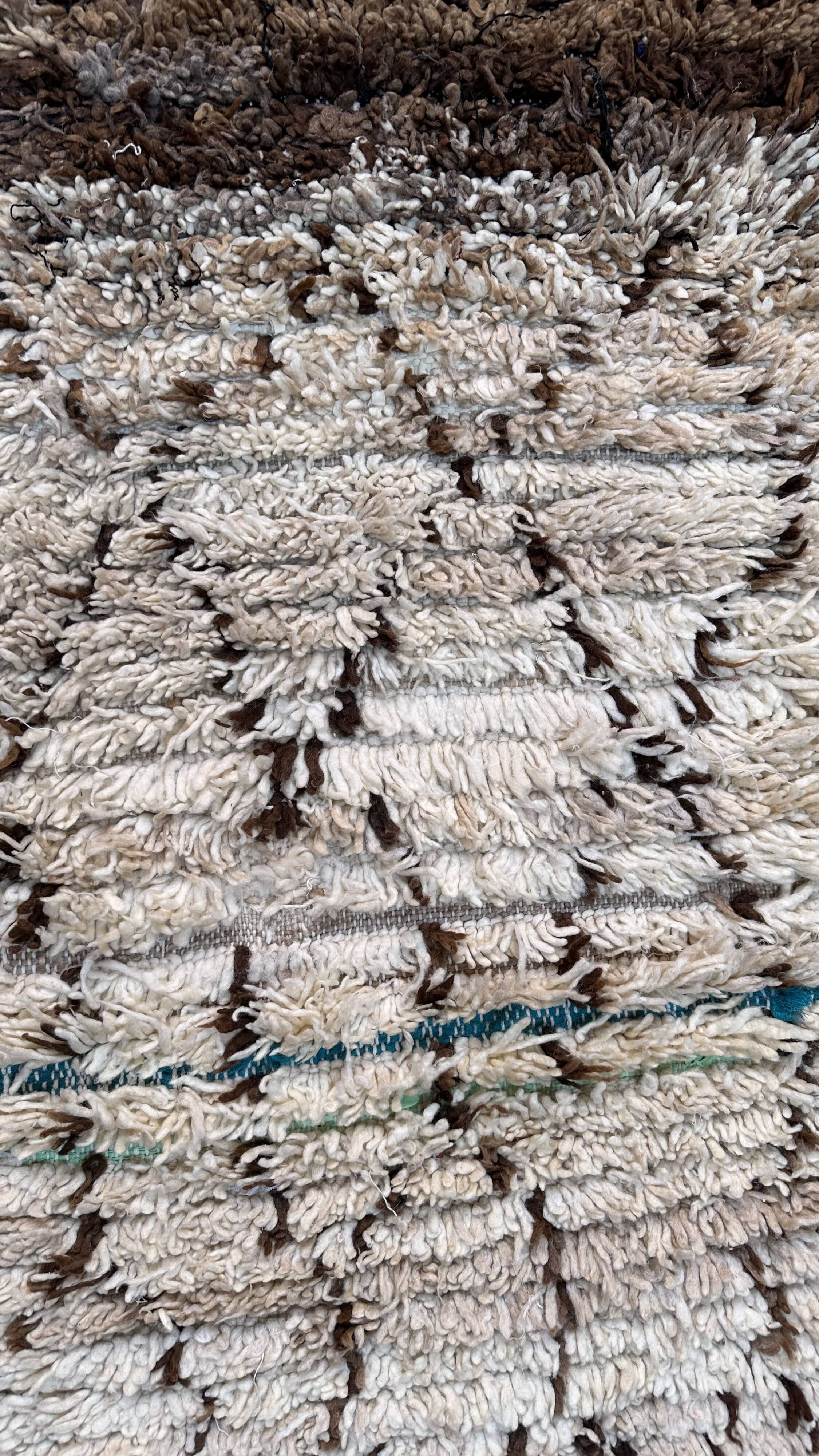 Azilal beige Moroccan rug - 161 x 81 cm