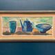 Large Original Swedish Oil on Panel – “Kettle Bowl and Glass” by Louis Zelig – Signed – Vintage & Framed – 40 × 80 cm (15.7" × 31.5")