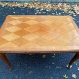 Table à manger rectangulaire extensible Louis XV en bois massif 220cm