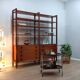 Mid-century modular teak bookcase with drawers and shelves Italy 1960s