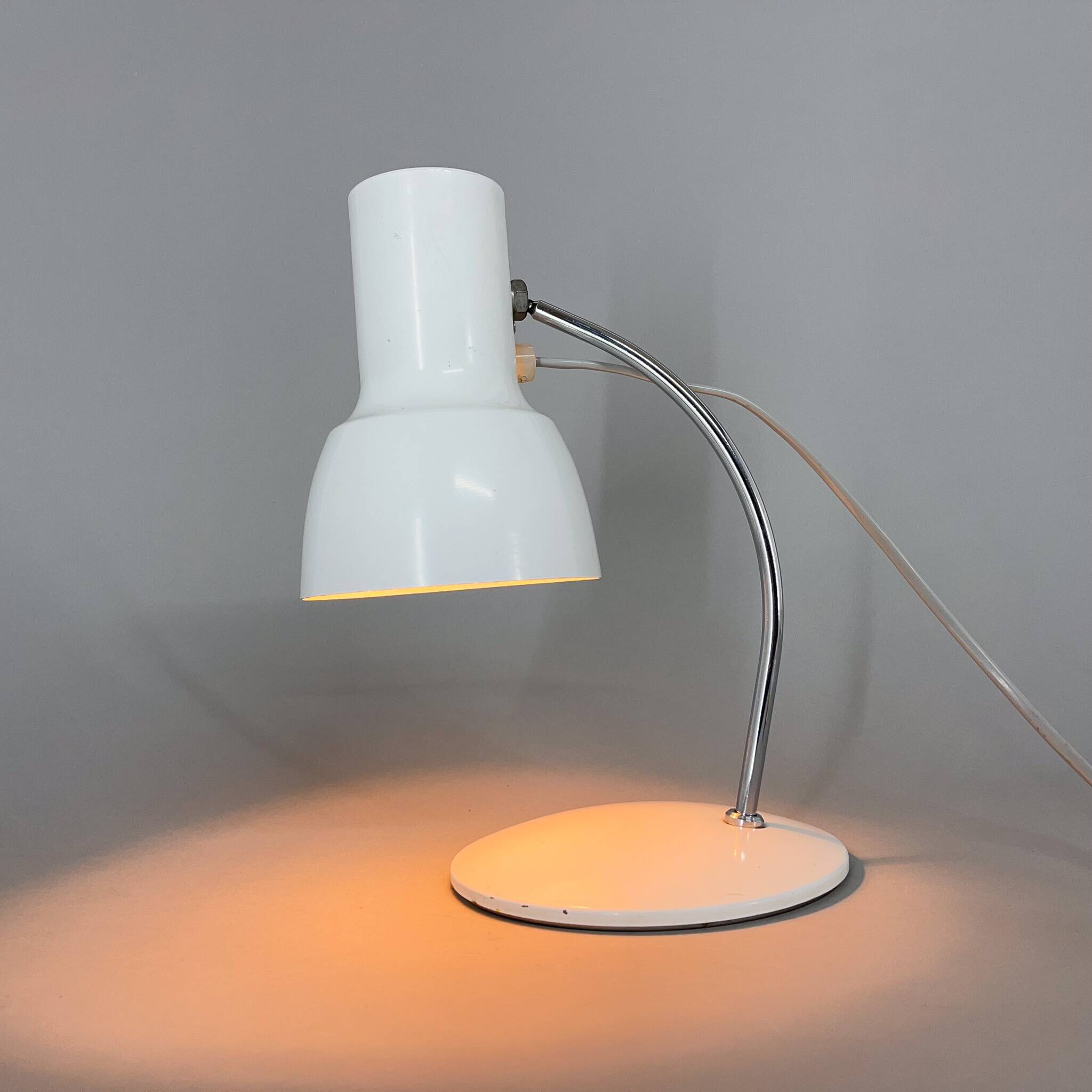 Mid-century chrome & metal table or bedside lamp, 1970s