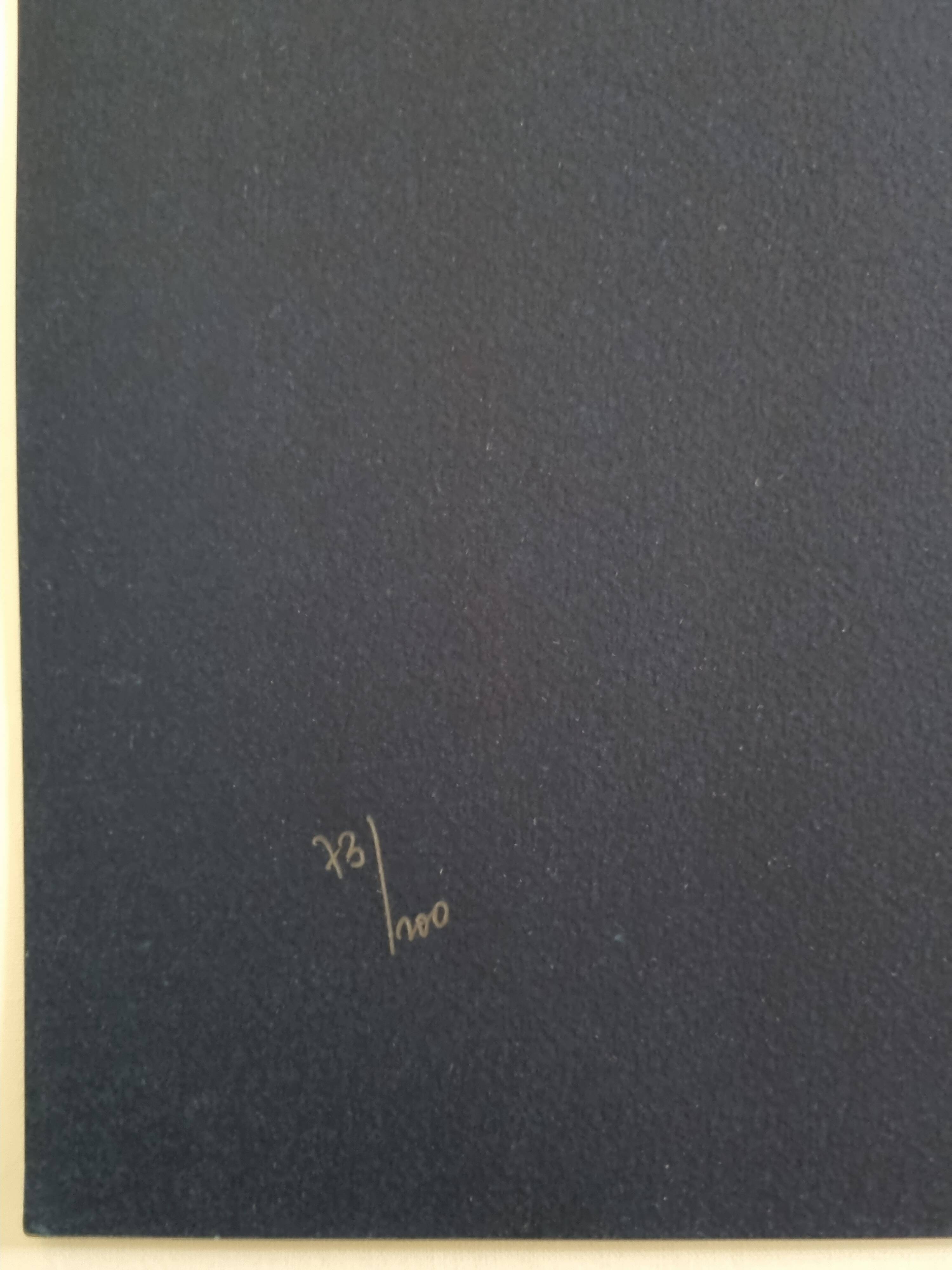 Estampe originale d'après Gérard Fromanger "Fromanger à Sarlat", années 70, signée