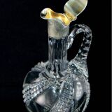 Baccarat - cut crystal ewer carafe mounted in solid silver